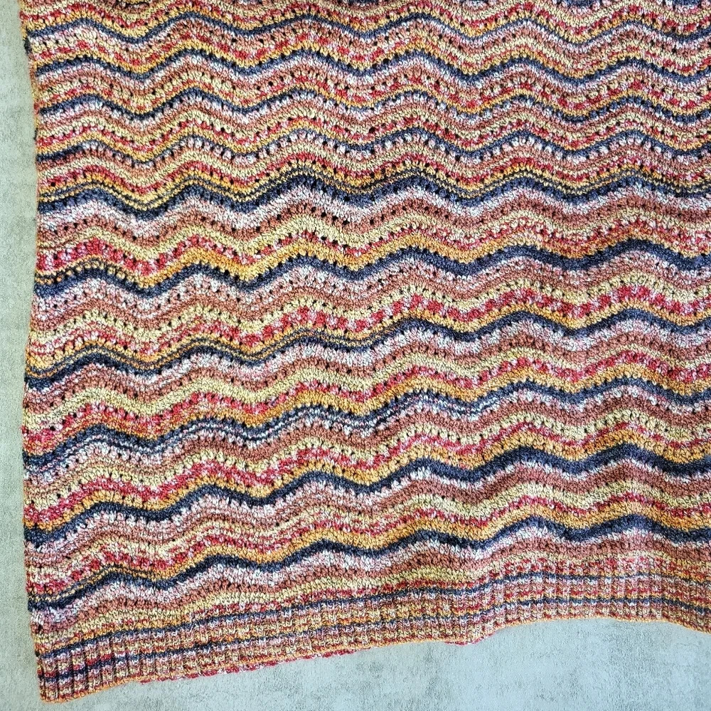 Catherines Rainbow Knit Cardigan‎ Womens Plus 1X Short Sleeve Open Front Spring - Picture 6 of 8